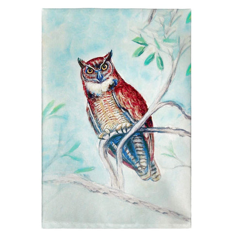 Betsy Drake GT732 Owl in Teal Guest Towel