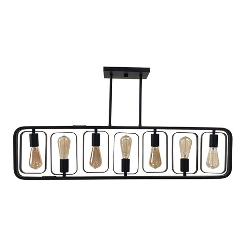 Yosemite Home Decor Perseus 7-Light Modern Island Chandelier in Matte Black Finish with Rotating Decorative Elements