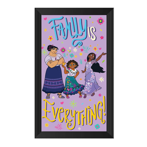 Disney Encanto "Family is Everything" 10 x 18 Inch Framed MDF Wall Art