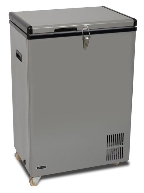 Whynter 95 Qt. Wheeled Portable Refrigerator / Portable Freezer for Travel - Chest Freezer / Fridge for Car, Camping, RVs & More, -8°F to 50°F Temperature Range, AC 110V/ DC 12V, FM-951GW, Gray