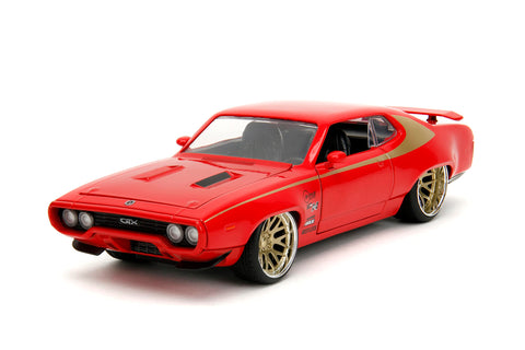 Jada Big Time Muscle 1:24 1972 Plymouth GTX Die-Cast Car, Toys for Kids and Adults(Red)