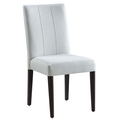 Acme Carena 19" Fabric Armless Dining Side Chair in White and Brown (Set of 2)