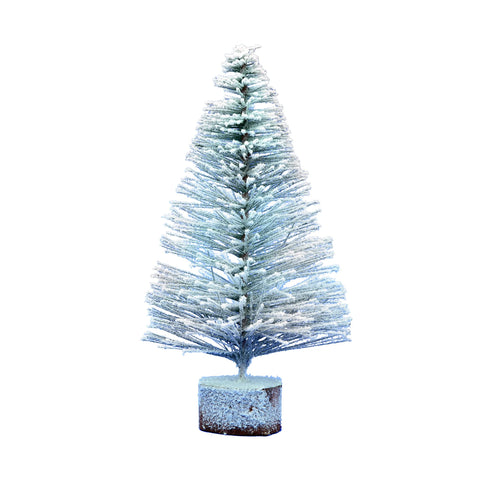 Vickerman 10" Flocked Village Artificial Christmas Tree, Unlit - Multipack Snow Covered Faux Trees - Seasonal Indoor Home Decor - 4 per Pack