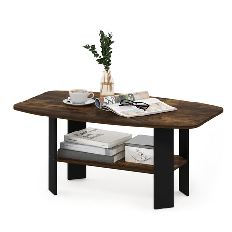 Furinno Simple Design Coffee Table, Amber Pine/Black