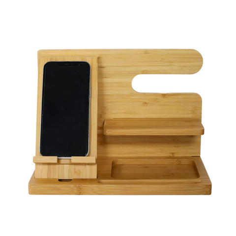 Creative Gifts International Light Wood Charging Shelf Valet | Wood Docking Station for Phone, Wallet, Keys and Watch | Desk Organizer for Home or Office