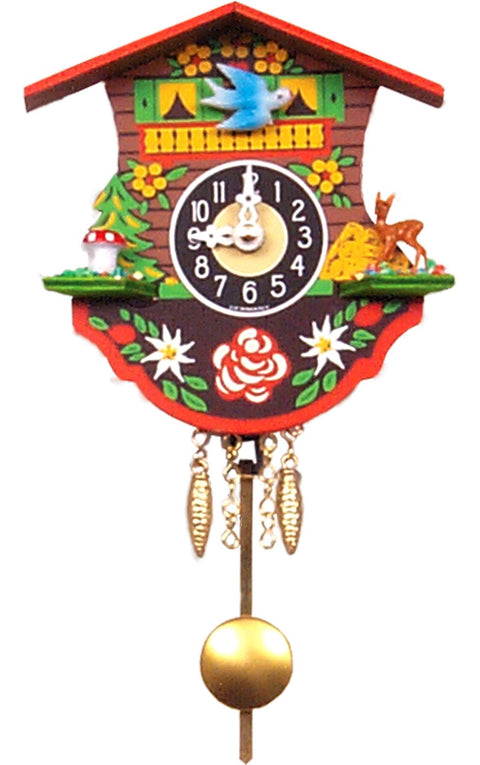 Alexander Taron Importer 110QP Engstler Battery-Operated Clock-Mini Size H x 4.5" W x 2" D, Brown
