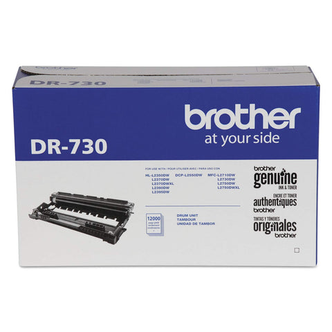 Brother Genuine-Drum Unit, DR730, Seamless Integration, Yields Up to 12,000 Pages, Black (-Drum unit, NOT toner)