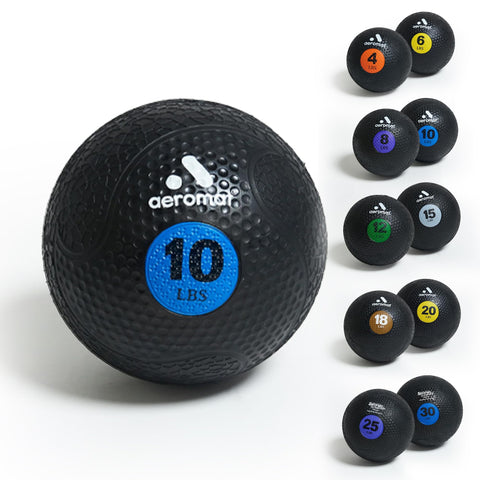 Aeromat Extreme Elite 10 lb Medicine Balls for Exercise - 9" Diameter Workout Ball, Weighted Balls for Exercise, Weight Ball, Wall Balls for Exercise, No Slamming Color-Coded Med Balls (Blue)