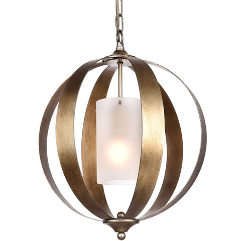 Living District Indoor Modern Home Decorative Bright Ceiling Marion Collection Pendant D15 H19 Lt:1 Vintage Silver Finish