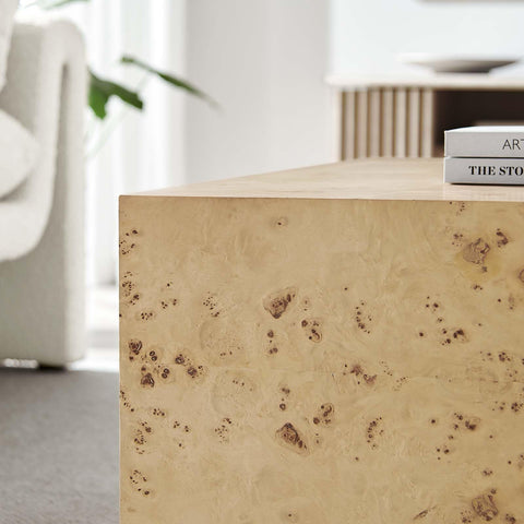 Modway EEI-6272-NAB Cosmos 36" Square Burl Wood Coffee Table, Natural Burl