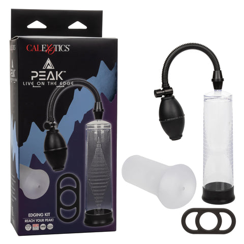 CalExotics Peak Edging Kit Male Penis Pump for Men Vacuum with Enhcnacer Ring and Stroker Included - SE-5500-00-3