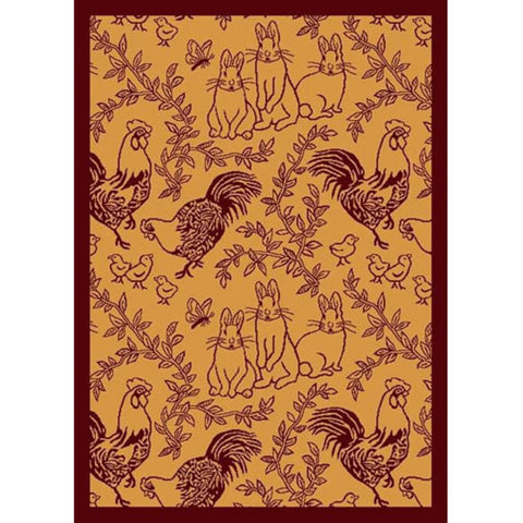 Joy Carpets Kaleidoscope Feathers and Fur Whimsical Area Rugs, Rust