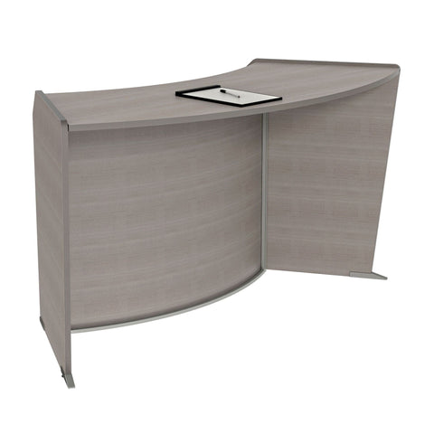 Linea Italia ZUD490 Curved ADA Reception Desk, Ash Finish, Wheelchair Accessible, Easy No Tool Assembly, 63”W x 26”D x 33”H. Reinforced Metal Frame