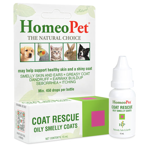 HomeoPet Coat Rescue, Skin and Coat Support for Pets, 15 Milliliters