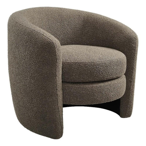 Modway Affinity Boucle Fabric Accent Chair in Pebble - Versatile Living Room Chair with Curved Back - Upholstered Bedroom Barrel Chair - Reading Armchair
