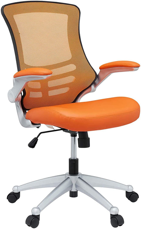 Modway EEI-210-ORA Attainment Mesh Back and Vinyl Seat Modern Office Chair in Orange 26.5&#34;L x 26.5&#34;W x 39.5-43.5&#34;H