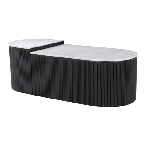 Ormara Coffee Table Set (2-Piece) White  and  Black