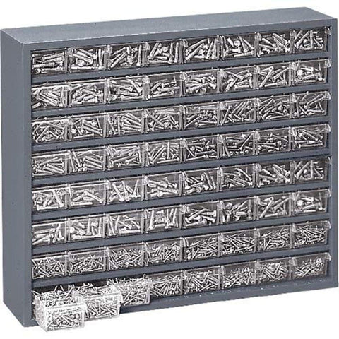 Plastic Drawer Cabinet with back wall mounting holes 64 Drawers Gray
