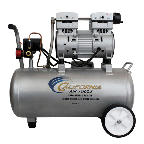 California Air Tools 8010ALFC 1.0 HP Ultra Quiet and Oil-Free Air Compressor, 8 Gallon Aluminum Tank, Lightweight with Wheels, 60 dBA Noise Level, Industrial Series