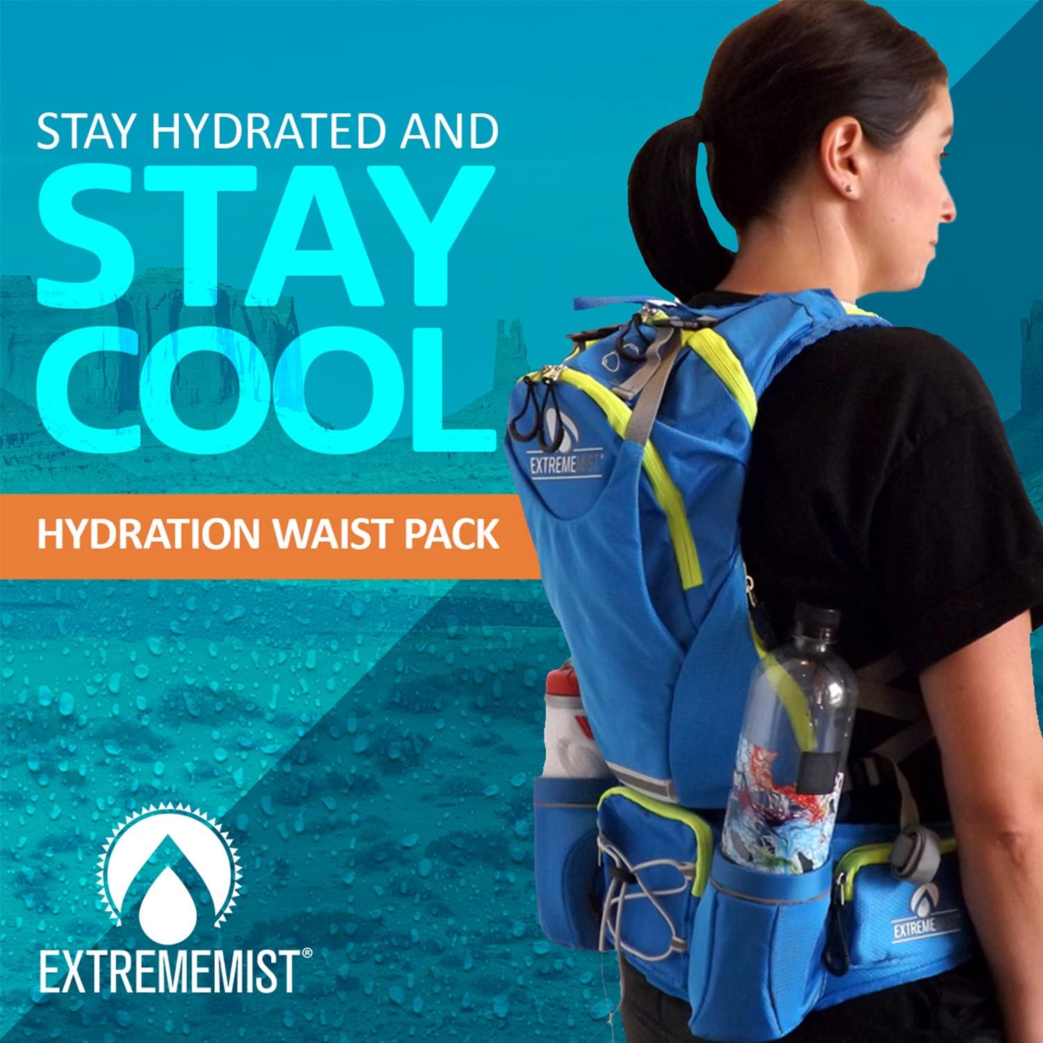 Detachable Hydration Waist Pack (Large) Blue