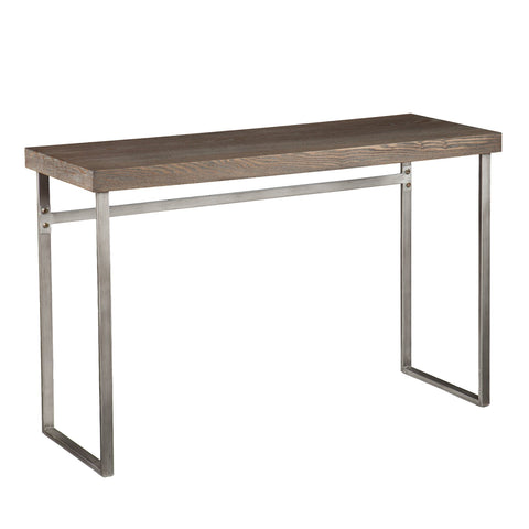 Southern Enterprises Nolan Console Table in Weathered Burnt Oak