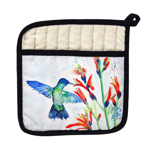 Betsy Drake PT644 Hummingbird & Fire Plant Pot Holder