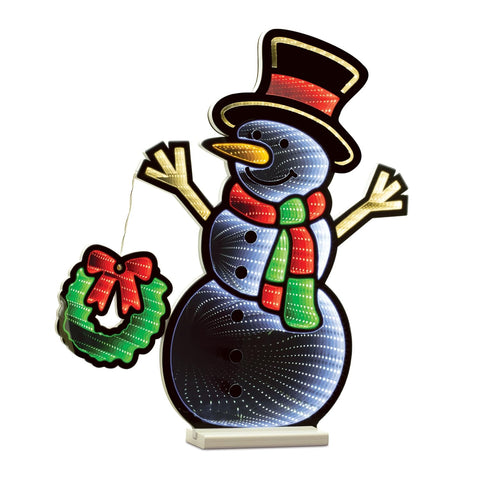 Melrose International Snowman w/Wreath Ekkolight 23.5" H Acrylic UL Plug