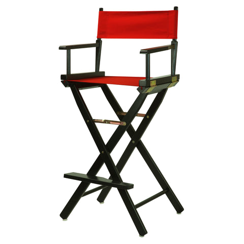 Casual Home 30" Director's Chair Black Frame-with Red Canvas, Bar Height