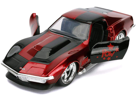 Jada Toys DC Comics 1:32 Harley Quinn 1969 Chevy Corvette Stingray Die-cast Car, Toys for Kids and Adults