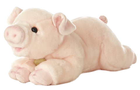 Aurora® Realistic Miyoni® Pig Stuffed Animal - Lifelike Details Make a Cherished Companion - Perfect for Decorating Bedrooms or Classrooms - Pink 16 Inches