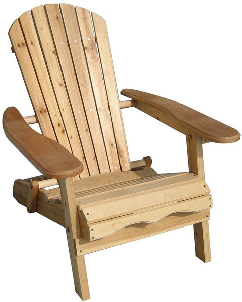 Merry Garden Foldable Wooden Adirondack Chair, Outdoor, Garden, Lawn, Deck Chair, Natural