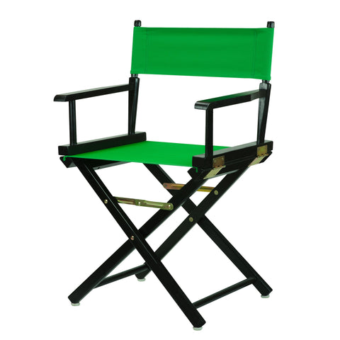 Casual Home Director's Chair ,Black Frame/Green Canvas,18" - Classic Height
