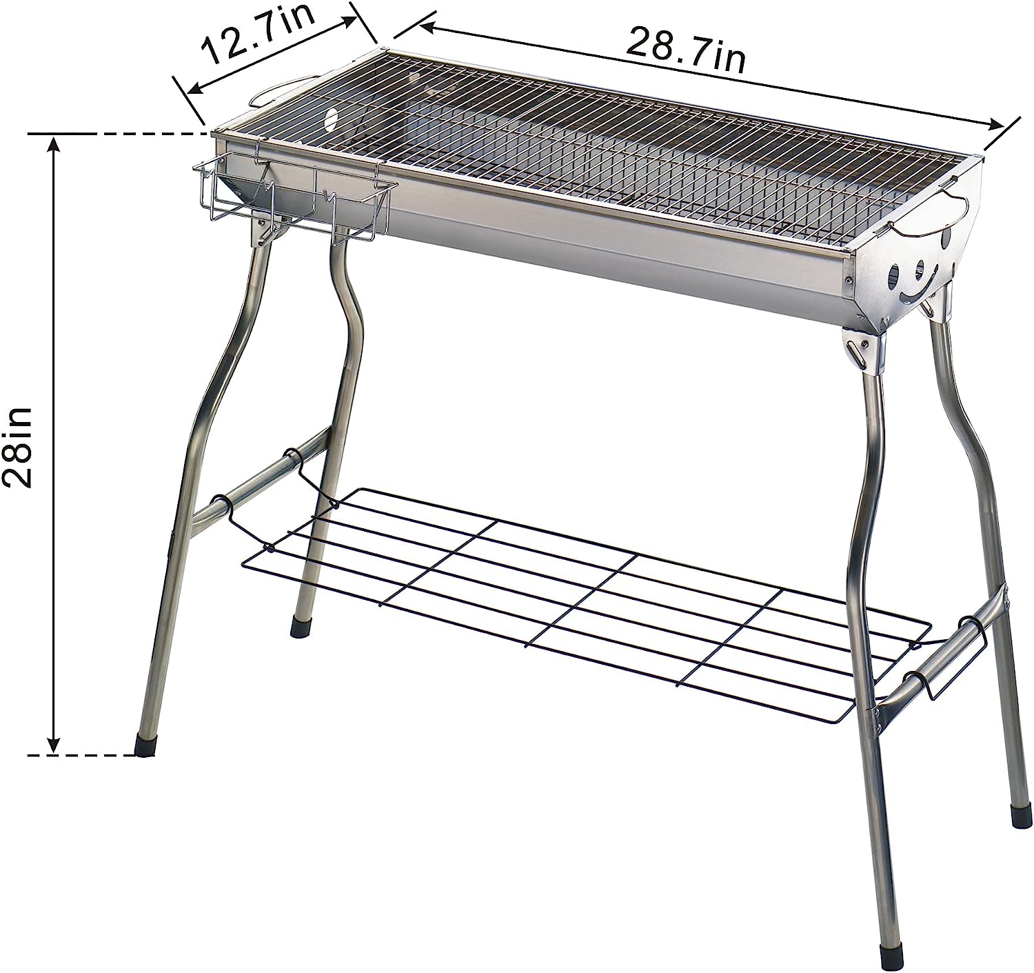 28.8 inches Portable Charcoal BBQ Grill