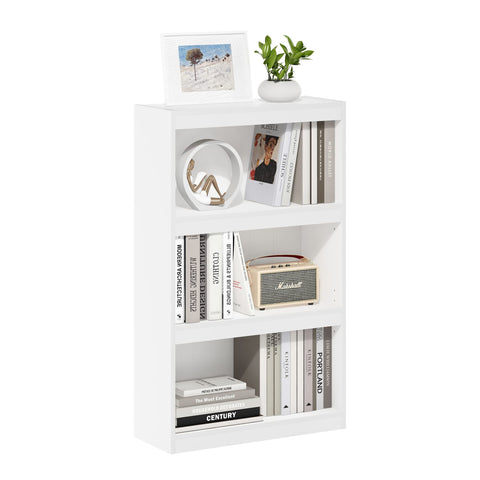 Furinno Jaya Enhanced Home Bookcase 3-Tier Adjustable Bookshelf, White