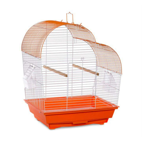 Prevue Pet Palm Beach Waterfall Roof Bird Cage - Orange & White - SP21003O/W