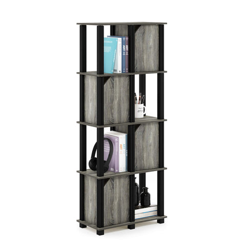 Furinno 19211GYWBK Brahms Storage Shelf, 5-Tier, French Oak Grey/Black
