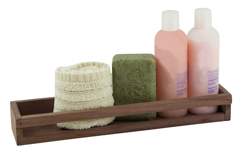 SeaTeak Wooden Utility Rack Shelf, 100% Solid Teak Wood, 13-1/2"W x 1-7/8"D x 3" H, Shower Caddy, Perfect for Your Boat, Spa, Bathroom or Nautical Home Décor