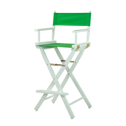 Casual Home Director's Chair ,White Frame/Green Canvas,30" - Bar Height