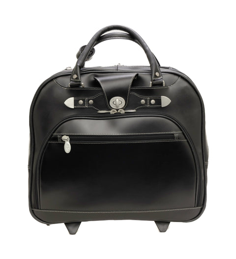 MCKLEIN REDWOOD, 15" Leather Wheeled Ladies' Laptop Briefcase