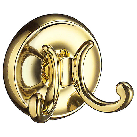 Smedbo SME_V256 Double Towel Hook, Polished Brass
