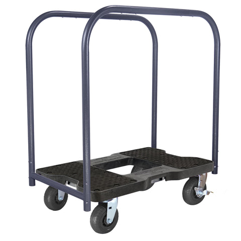 SNAP-LOC, All Terrain, 4 Wheel Dolly Heavy Duty Build, Dolly Cart, 6 Inch Casters, E Strap Attachment Included, 1,600 lb Capacity, Made in USA, Black