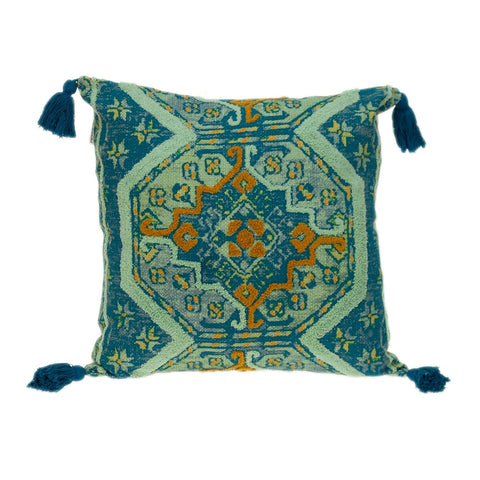 Parkland Collection Lotus Transitional Teal Throw Pillow