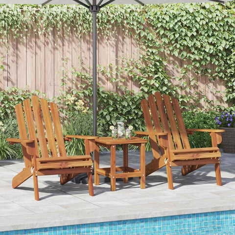 Oakestry Garden Chair Set of 2 Natural Solid Acacia Wood Standard â€“ Outdoor Patio Seating, Weather Resistant Furniture
