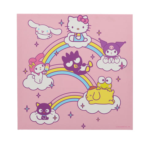Sanrio Hello Kitty and Friends Rainbows and Clouds Canvas Wall Art | Ready to Display Wall Art | 12 x 12 Inches