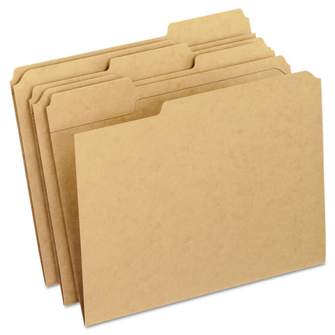 Pendaflex RK15213 Two-Ply Dark Kraft File Folders, 1/3 Cut Top Tab, Letter, Brown (Box of 100)