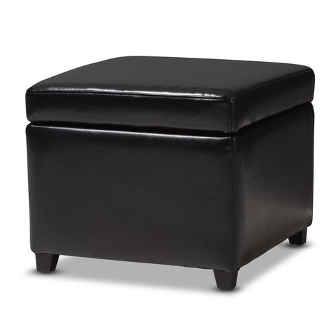 Baxton Studio OMY-162-J023-Black Storage-Ottomans, 18Lx18Wx15H, Raven Black