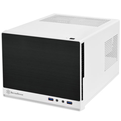 Silverstone Technology Ultra Compact Mini-ITX Computer Case with Solid Front Panel White & Black (SST-SG13WB-Q-USA)