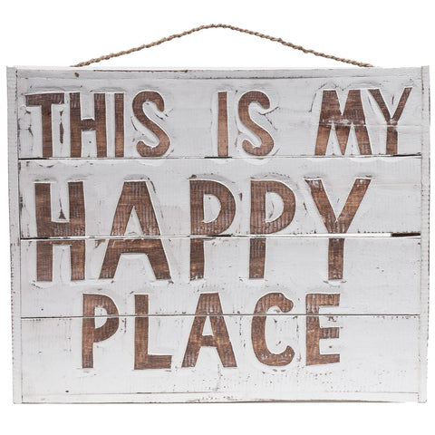 RAM Outdoor Decor Wooden This is My Happy Place Wall Art Sign