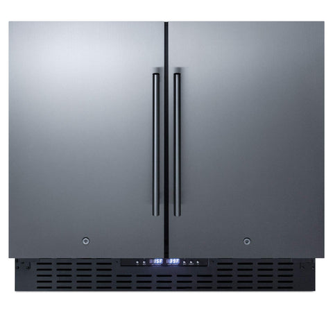 Summit FFRF36 36" Side by Side Refrigerator-Freezer in Stainless Steel