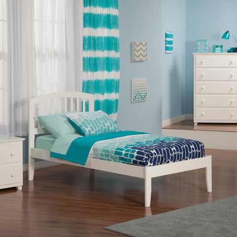Atlantic Furniture AR8811002 Richmond Platform Bed with Open Foot Board, Twin XL, White